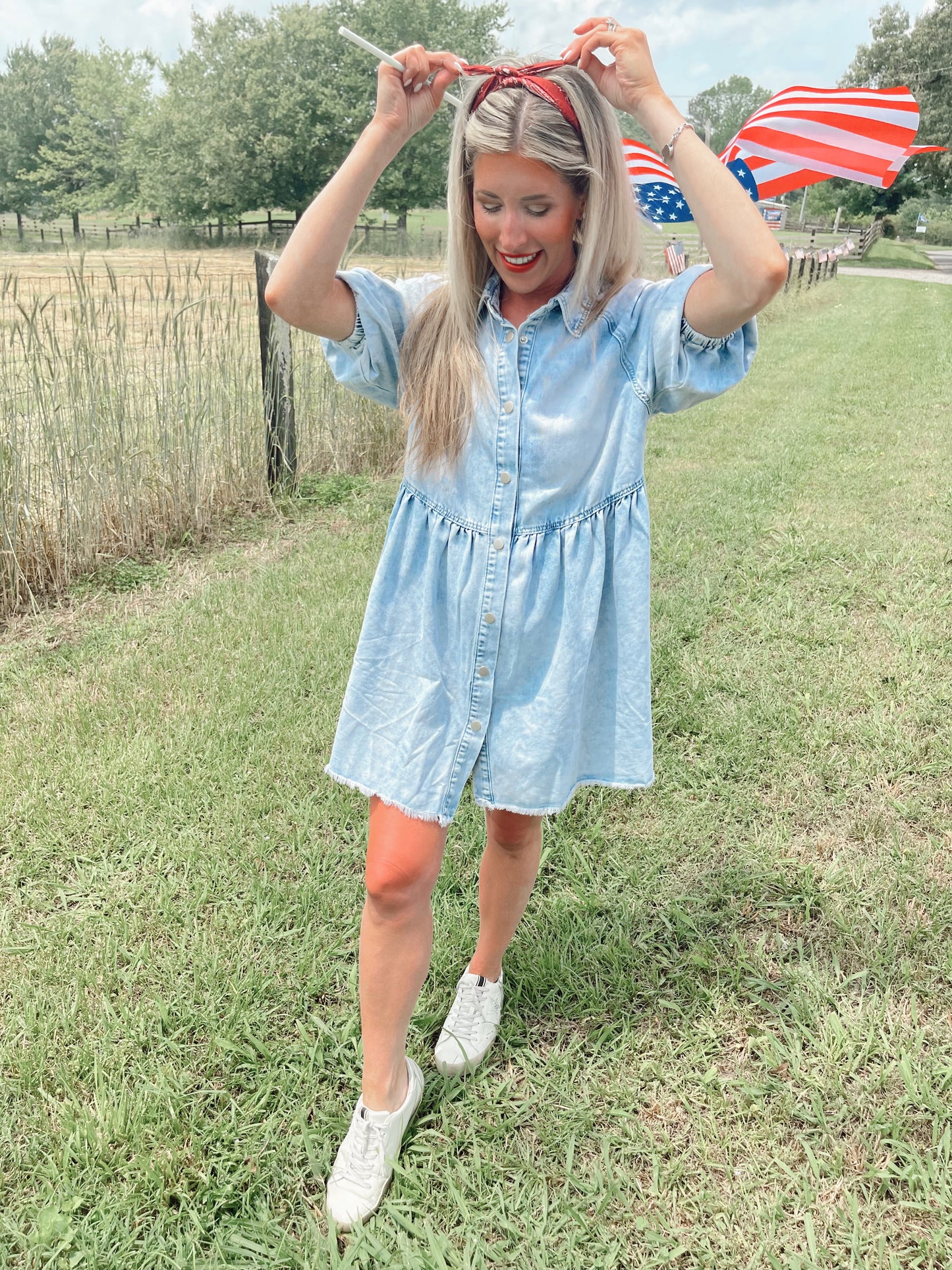 Southern Charm Denim Babydoll dress