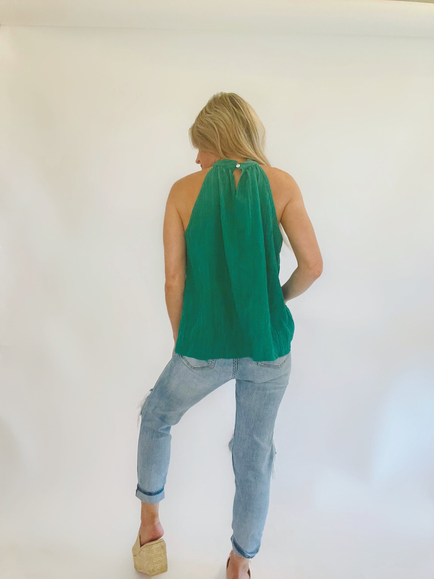 Meadow green halter top