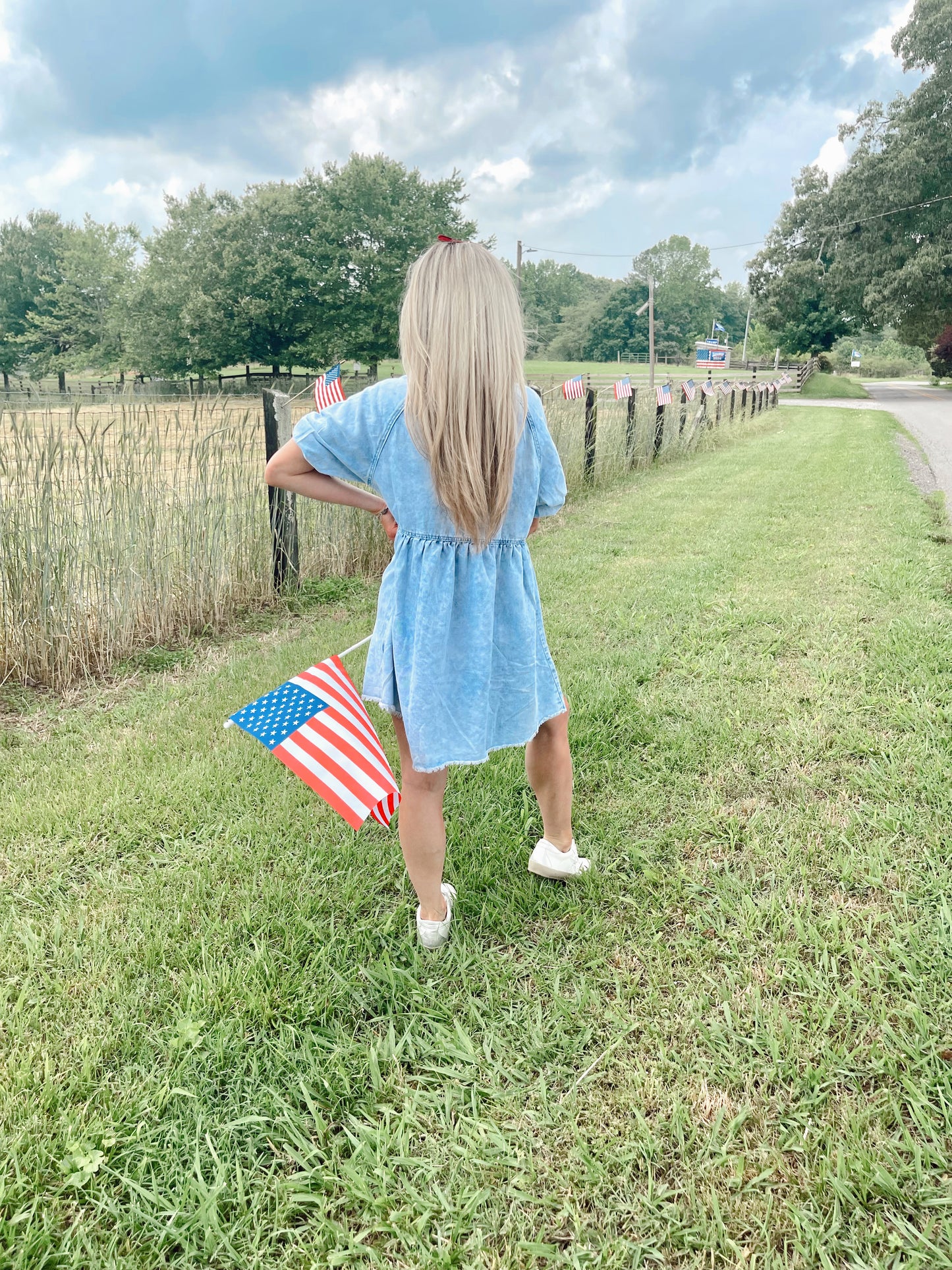 Southern Charm Denim Babydoll dress