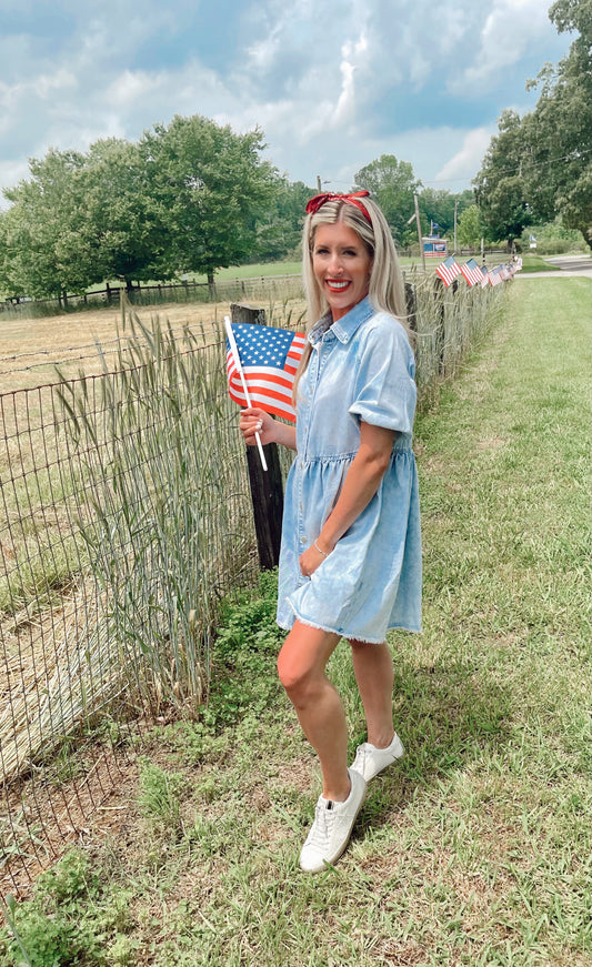 Southern Charm Denim Babydoll dress